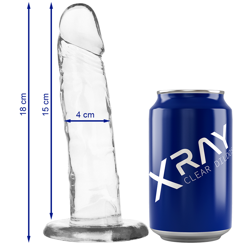 Xray clear dildo transparente 18cm x 4cm-0
