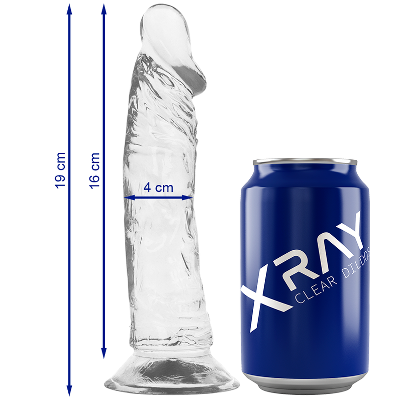 Xray clear dildo transparente 19cm x 4cm-0