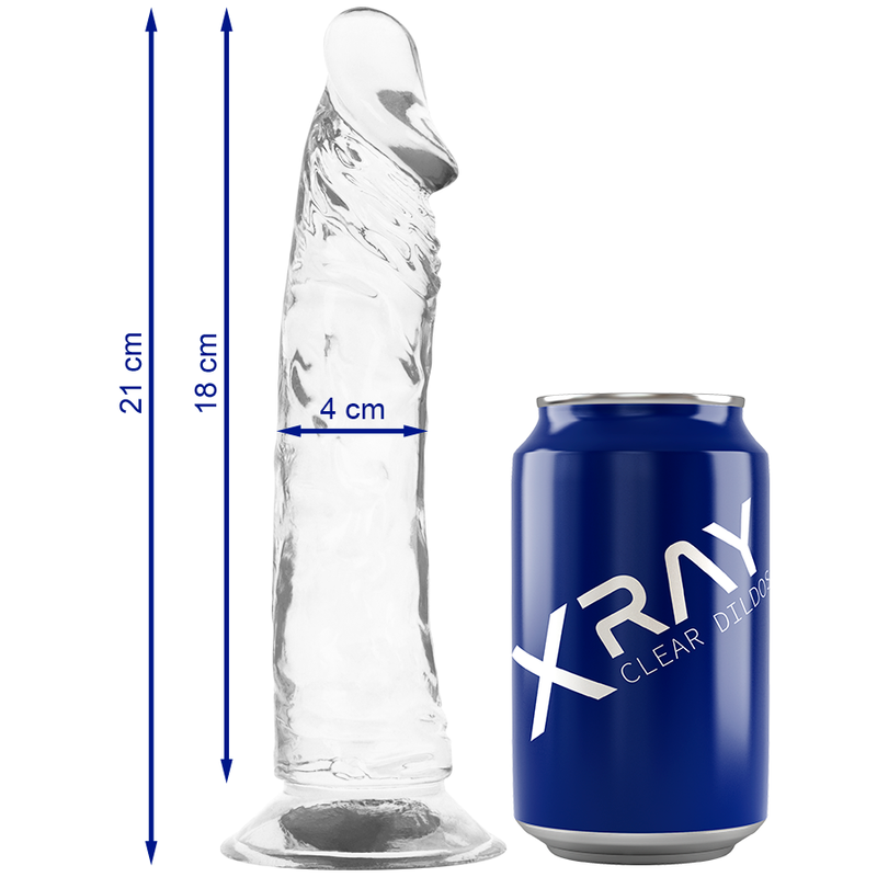 Xray clear dildo transparente 21cm x 4cm-0