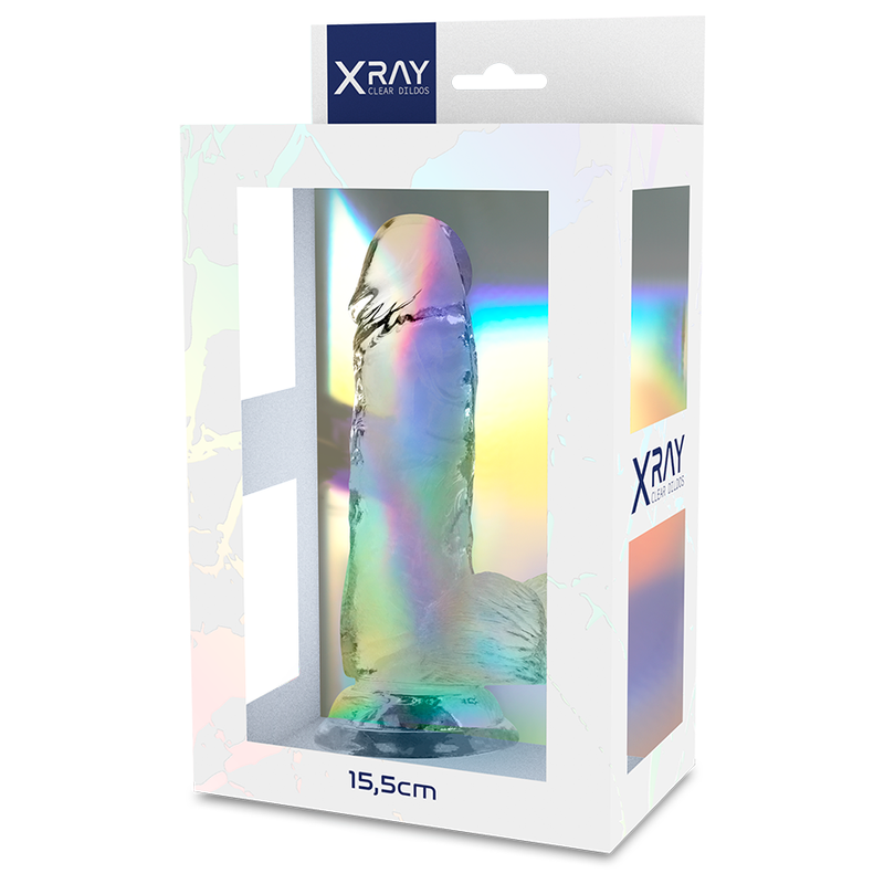 Xray clear dildo realista transparente 15.5cm x 3.5cm-6