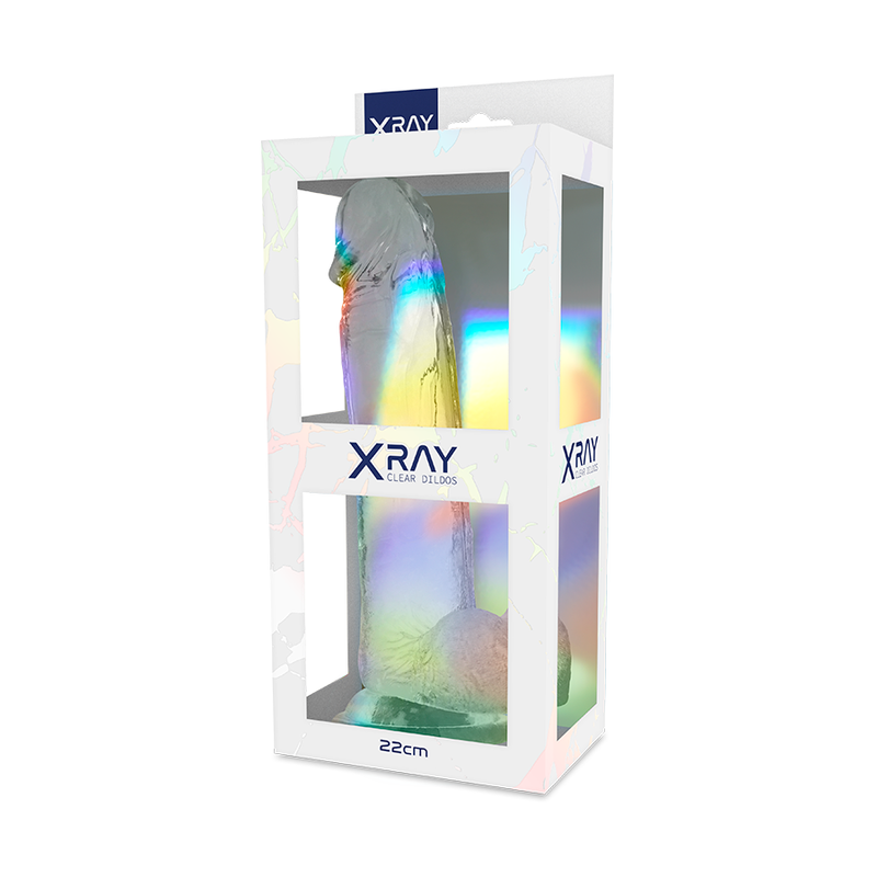 Xray clear dildo realista transparente 22cm x 4.6cm-6