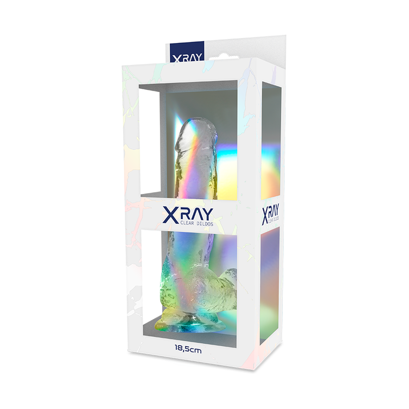 Xray clear dildo realista transparente 18.5cm x 3.8cm-6