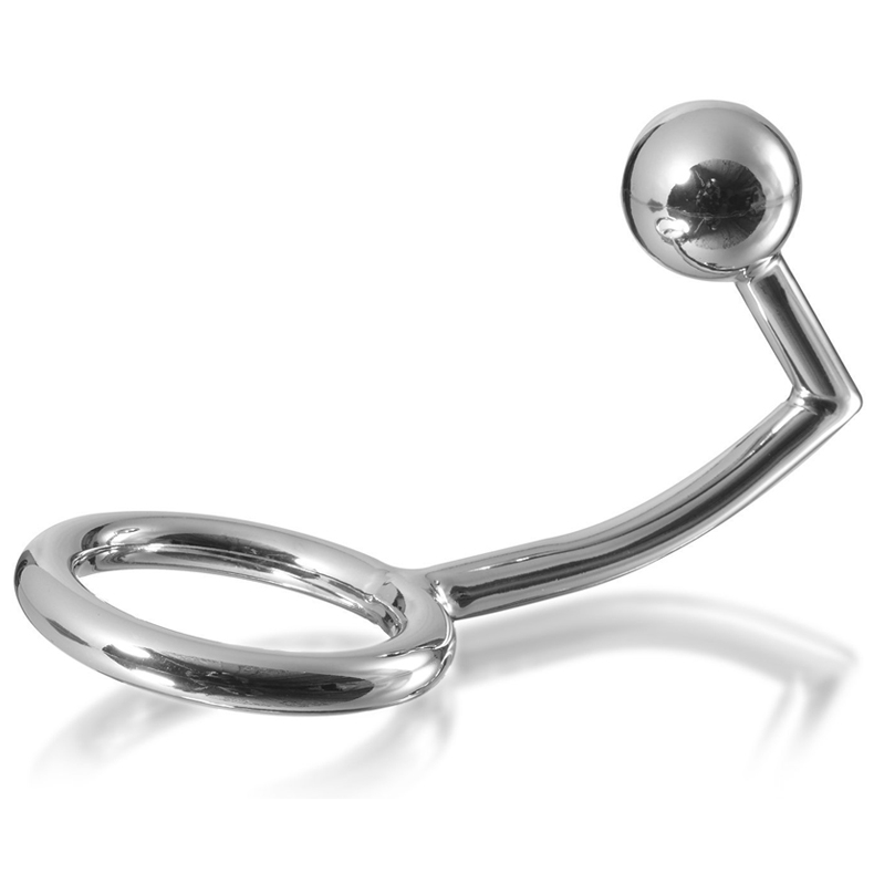 Cock ring in metallo duro con analbead 45mm-0