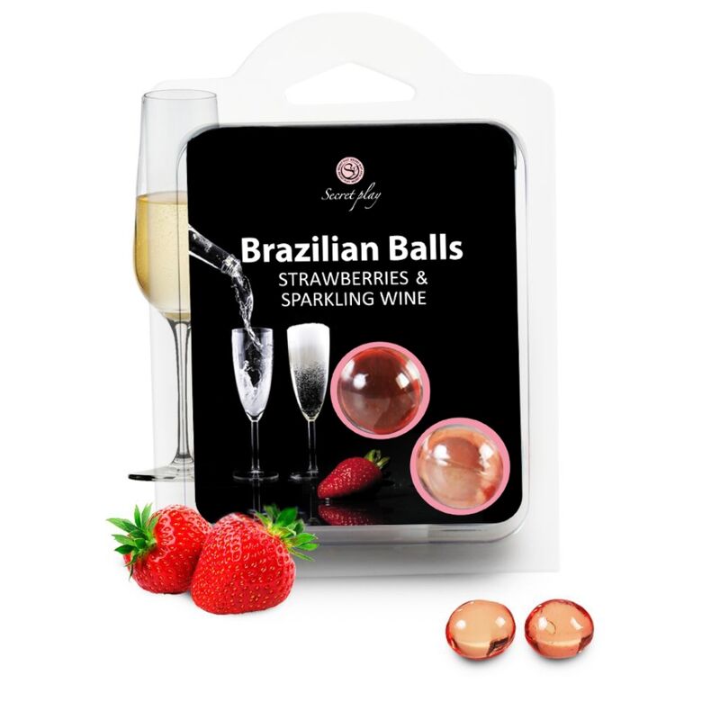 Set 2 palline brasiliane fragole con cava-1