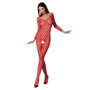 Passion woman bs077 bodystocking taglia unica rosso-0