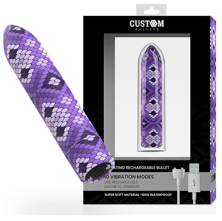 Custom bullets rechargeable snake purple magnetic bullet 10v-1