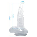 Baile dildo realistico con ventosa y testiculos 16.7 cm transparente-4