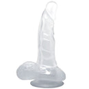Baile dildo realistico con ventosa y testiculos 16.7 cm transparente-3
