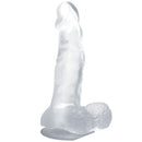 Baile dildo realistico con ventosa y testiculos 16.7 cm transparente-0