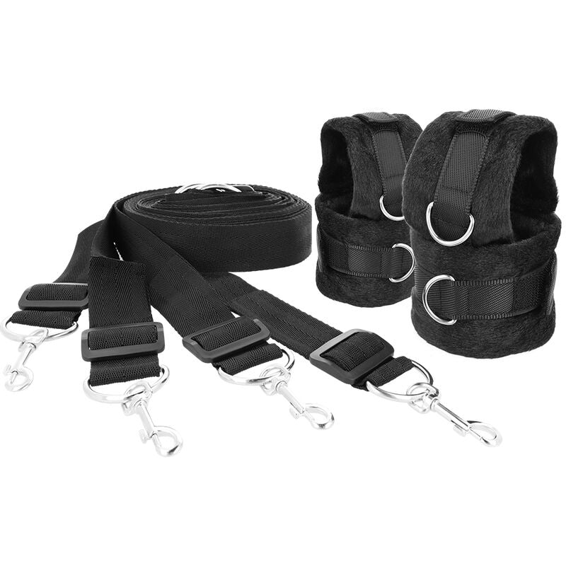 Darkness interlace over and under bed restraint set-1