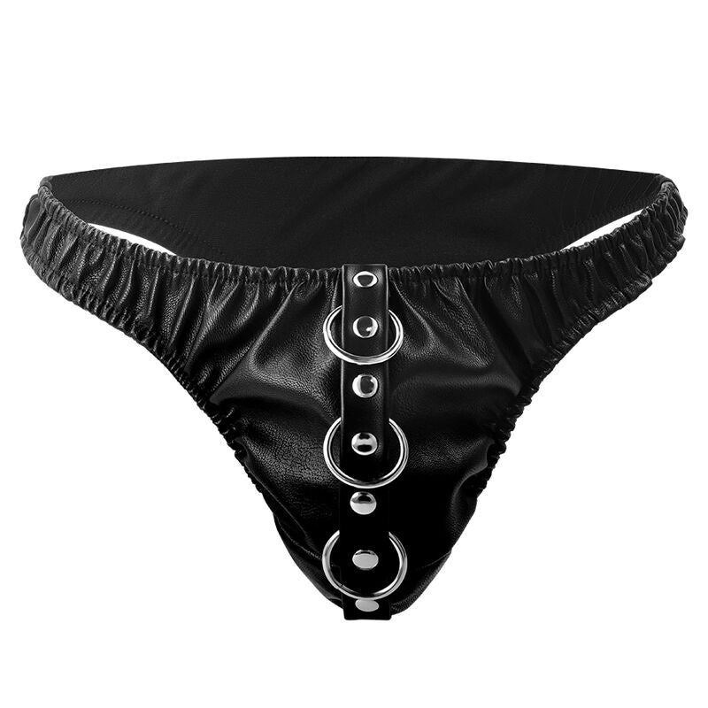 Darkness black underpants with leash-3