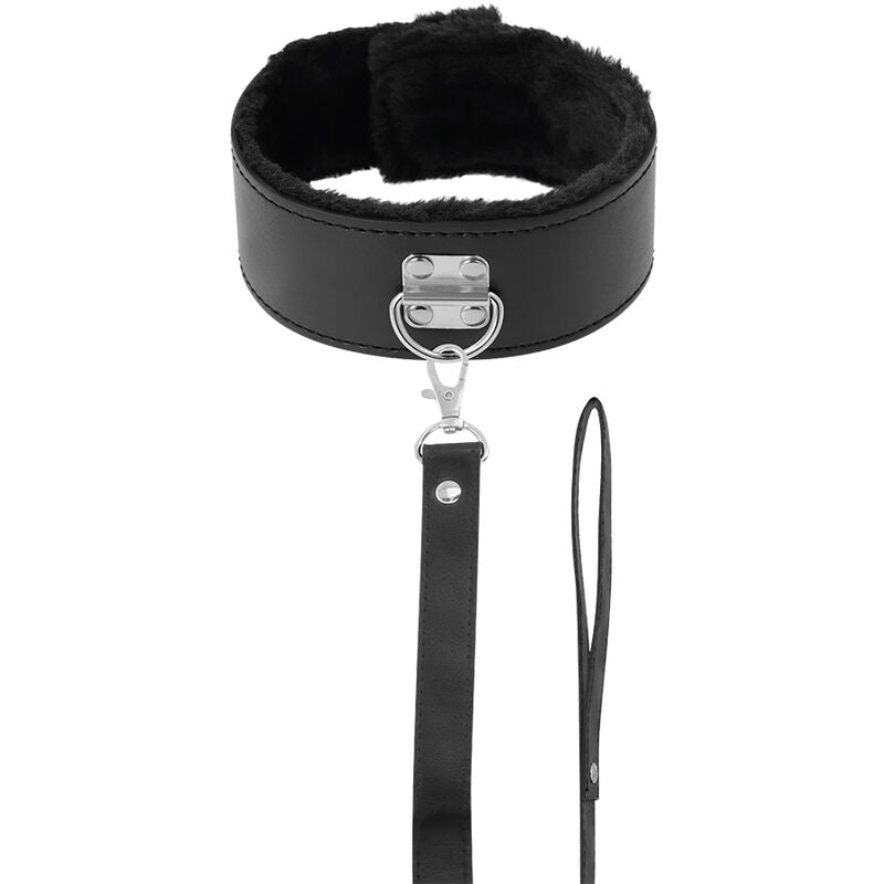 Darkness collar with leash titanium-1