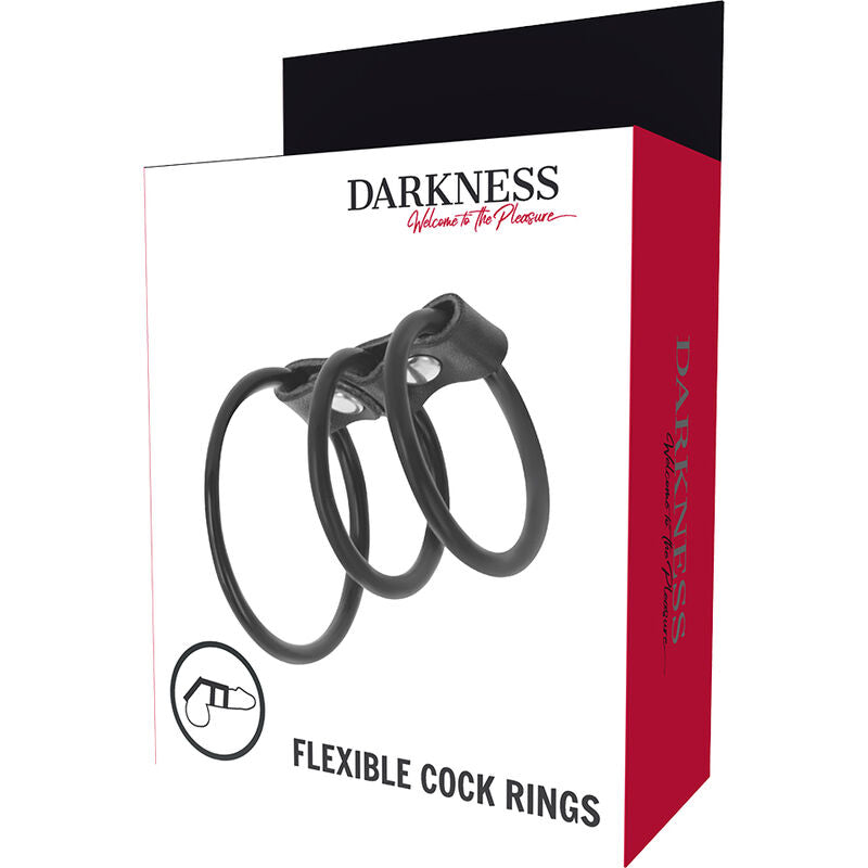 Darkness flexible cock rings set of 3-3