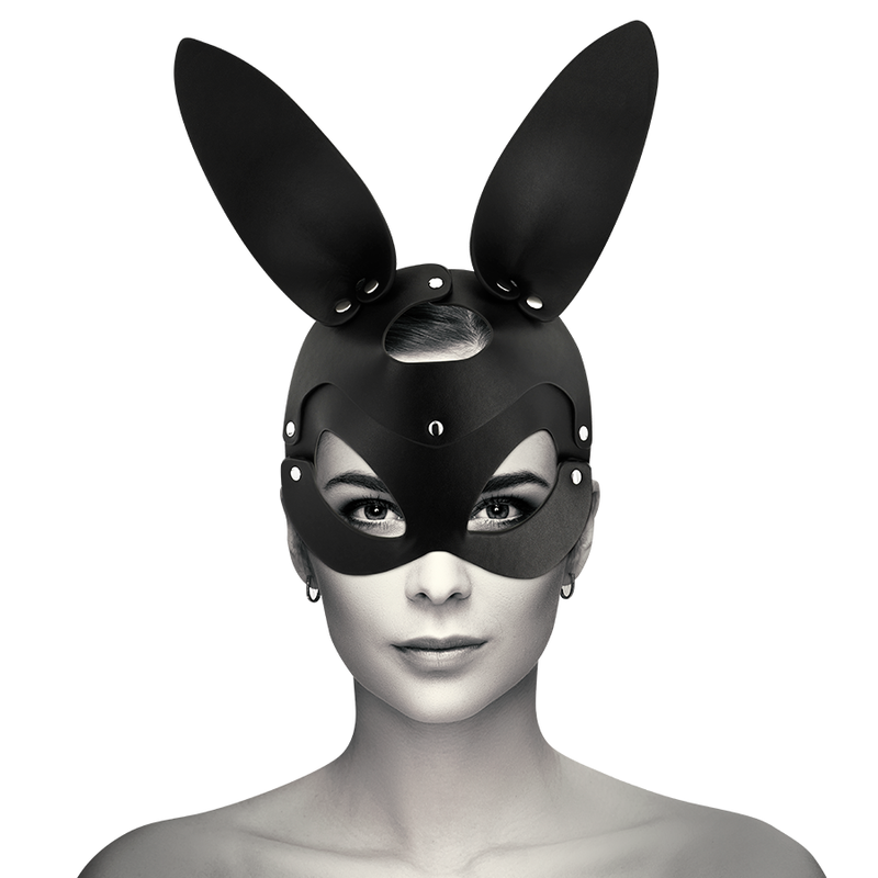 Maschera coquette chic desire vegan in pelle con orecchie da coniglio-0