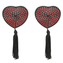 Coquette chic desire copri capezzole cuore nero / rosso-0