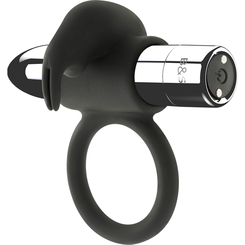Black&silver burton rechargeable vibrating ring 10v-0