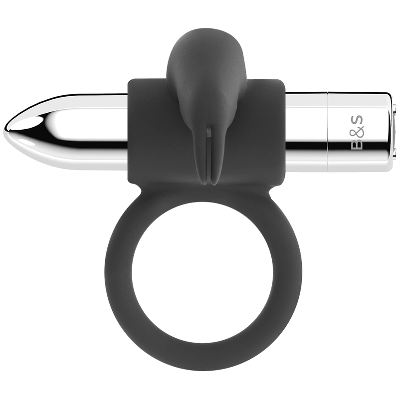 Black&silver burton rechargeable vibrating ring 10v-5