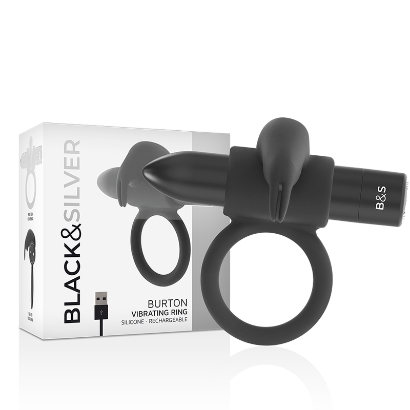 Black&silver burton vibrating ring 10 modes black-3