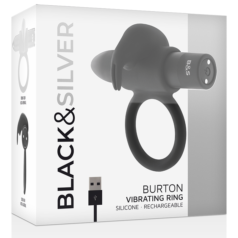 Black&silver burton vibrating ring 10 modes black-1