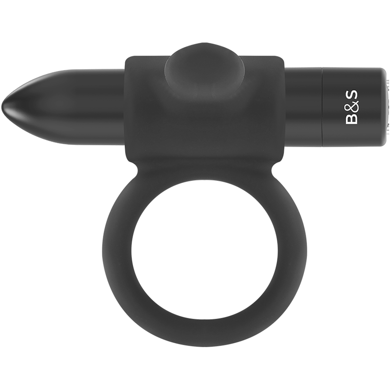 Black&silver cameron rechargeable vibrating ring black-4