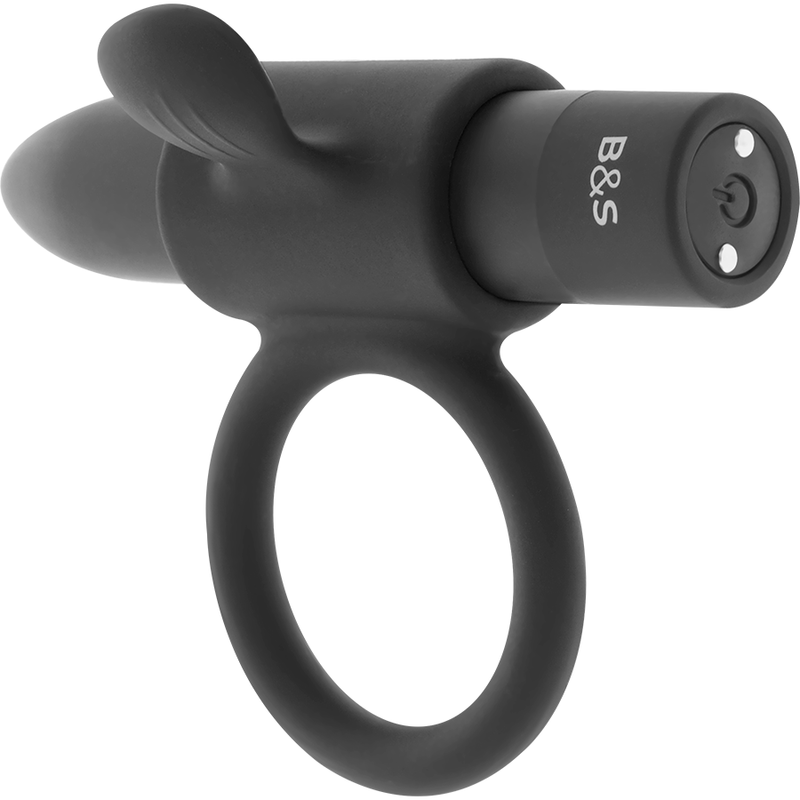 Black&silver cameron rechargeable vibrating ring black-0