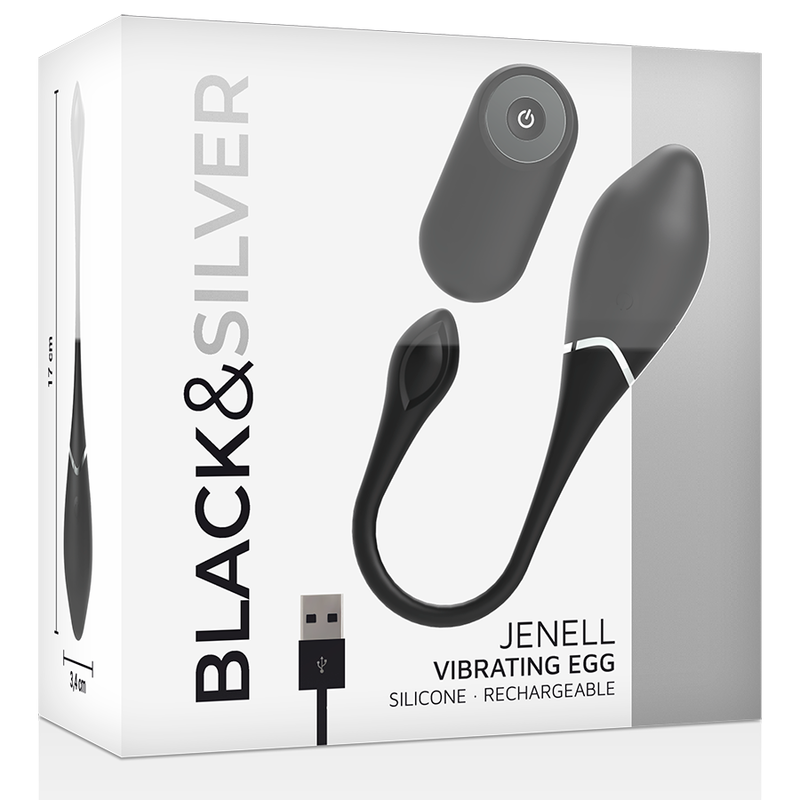 Black&silver jenell rechargeable vibrating egg-2