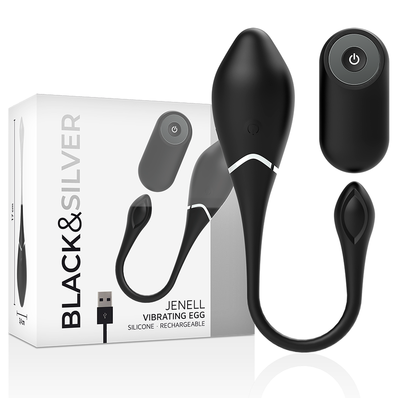 Black&silver jenell rechargeable vibrating egg-0