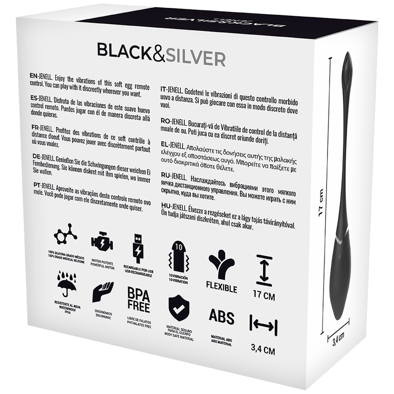 Black&silver jenell rechargeable vibrating egg-3