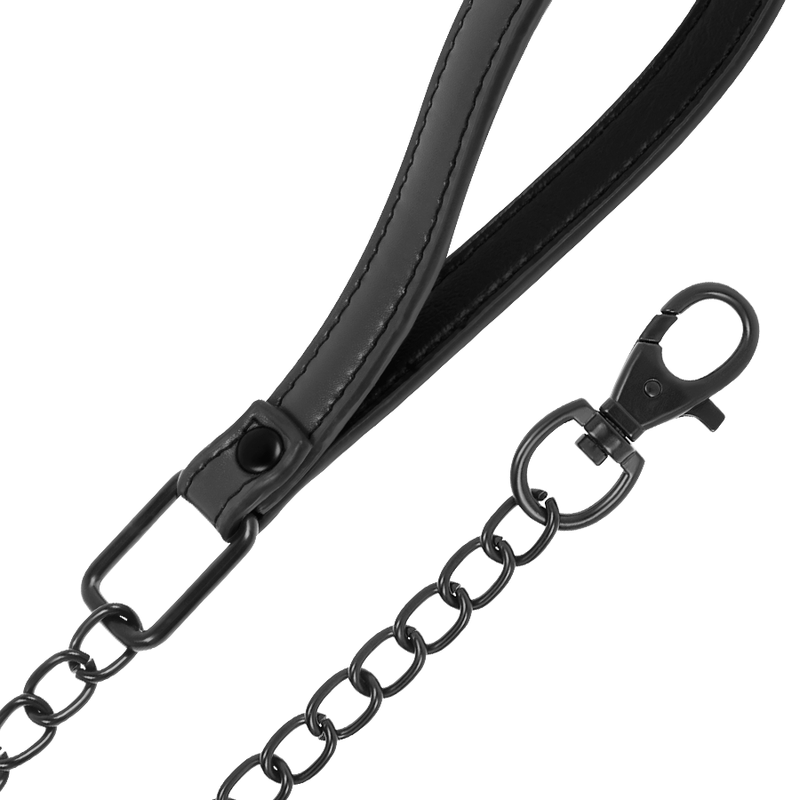 Fetish submissive collar con cadena con forro de nopreno-5