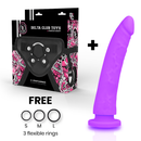 Delta club toys arnes + dong silicone viola 20 x 4 cm-1