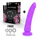 Delta club toys imbracatura + dong silicone viola 23 x 4,5 cm-1