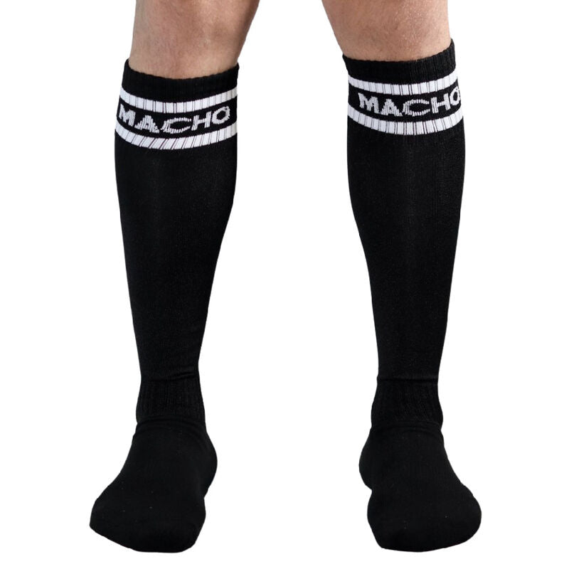 Macho calcetines largos talla unica negro-1