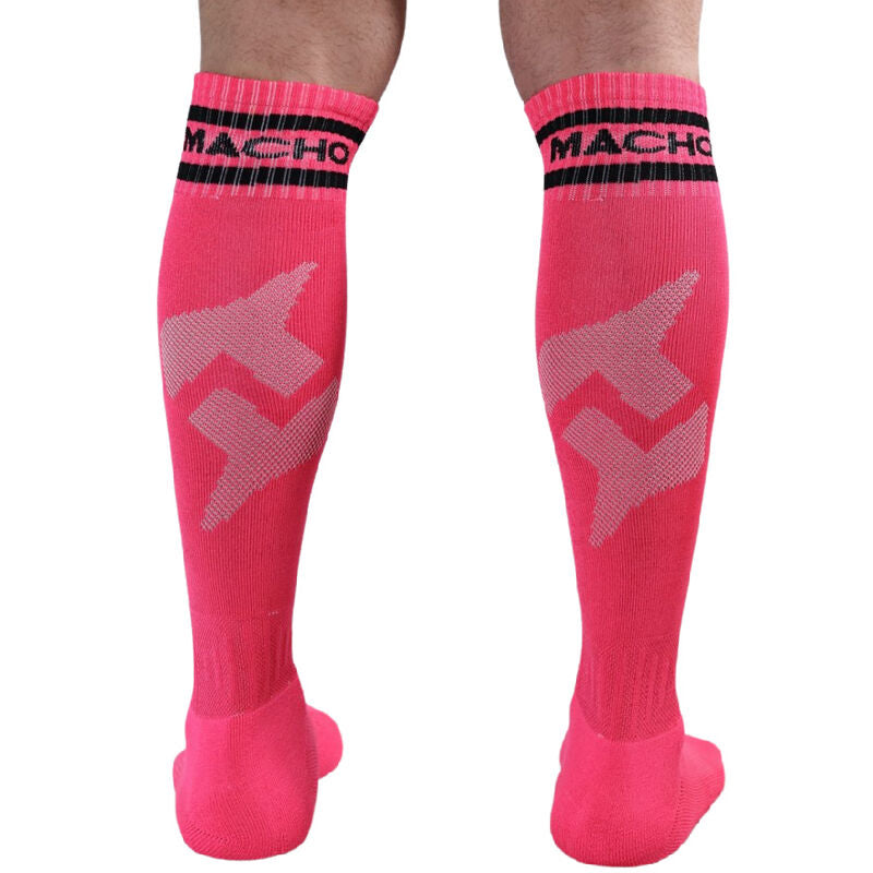 Macho calcetines largos talla unica rosa-2