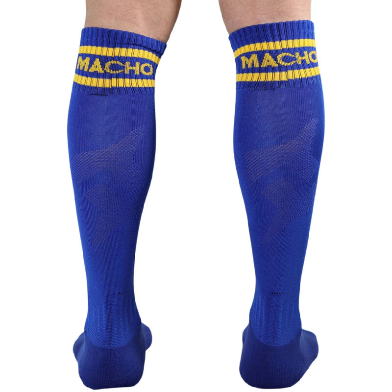 Macho calcetines largos talla unica azul-2