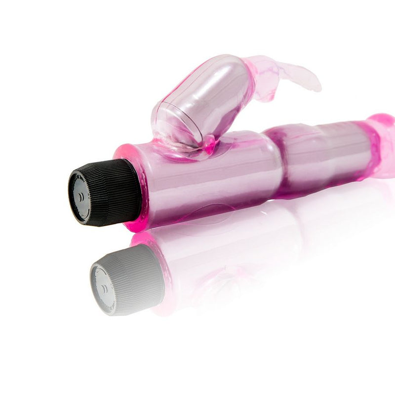 Vibrador c/estimulador rosa regulable-2