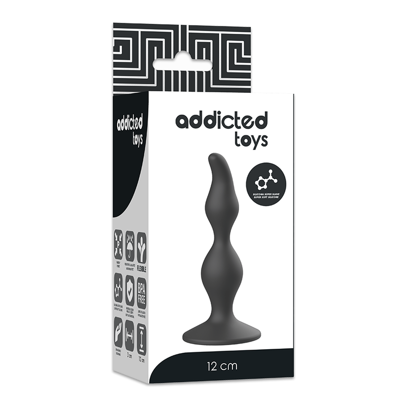 Addicted toys spina sessuale anale 12cm nero-4