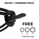 Imbracatura cock miller + cocksil densita'' silicone articolabile nero 13 cm-2