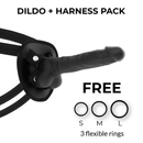 Cock miller imbracatura + silicone densita'' articolabile cocksil nero 19,5 cm-2