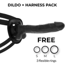 Cock miller imbracatura + silicone densita'' articolabile cocksil nero 24 cm-2