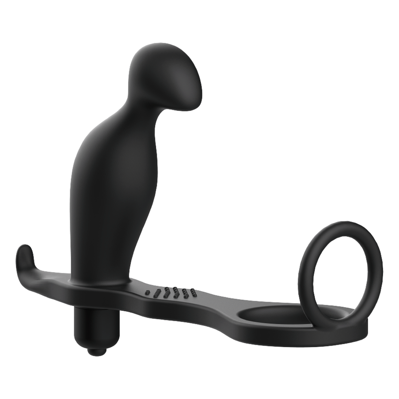Plug anale di giocattoli addicted con anello in silicone nero-1