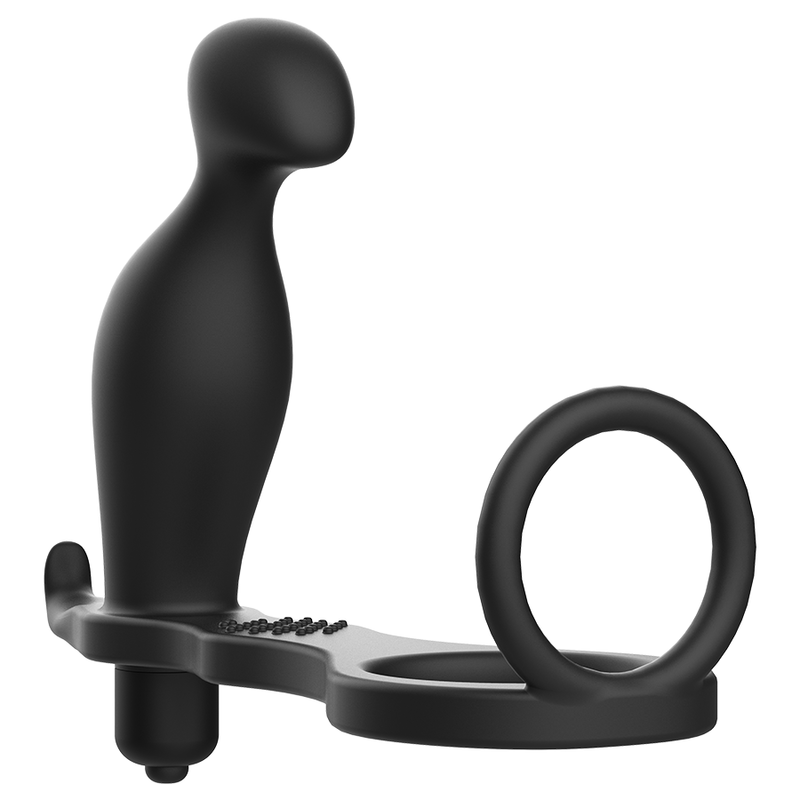 Plug anale di giocattoli addicted con anello in silicone nero-0