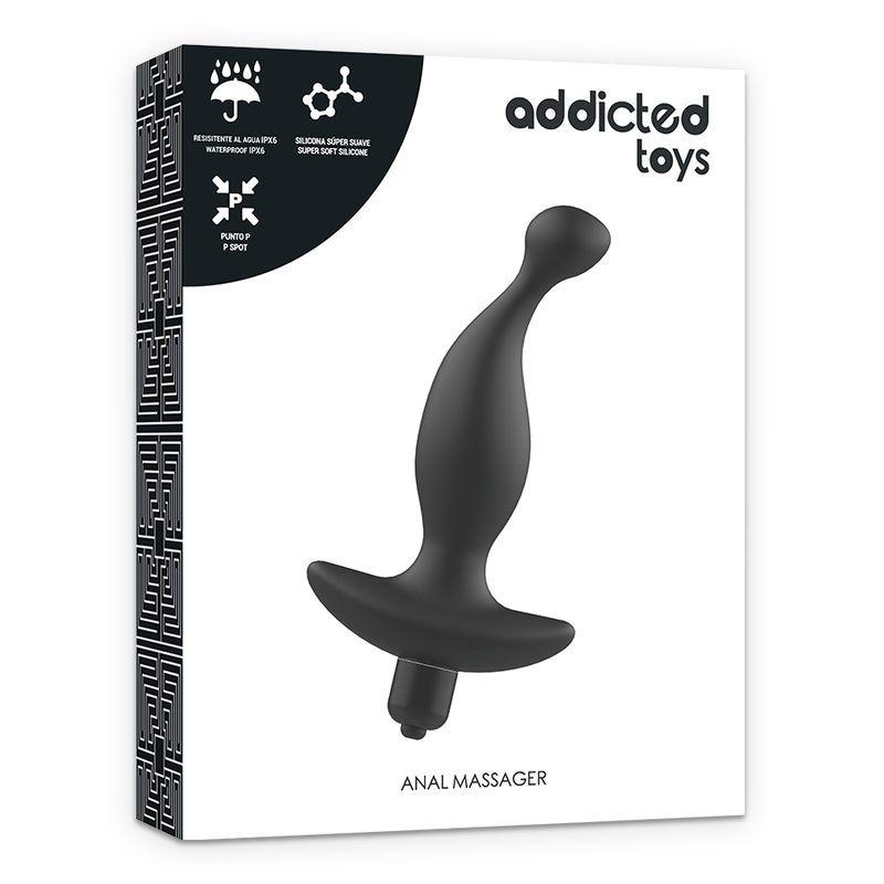 Massaggiatore anale di giocattoli addicted con vibrazione nera-3